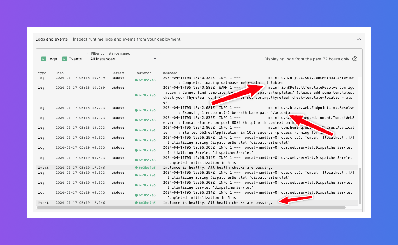 Logs &amp; Events